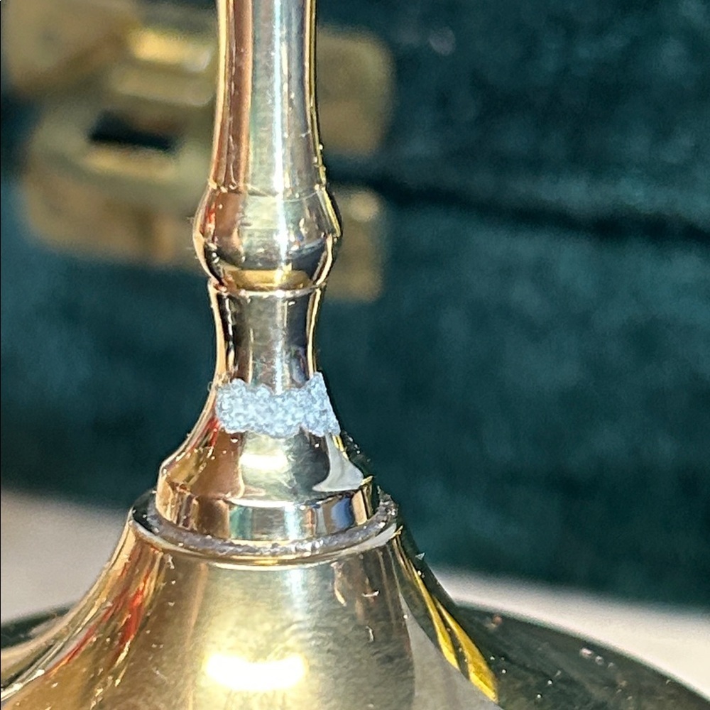 Antique Vintage 2 Brass Wine Goblets Floral Etching India Green Velvet Case - Picture 14 of 16